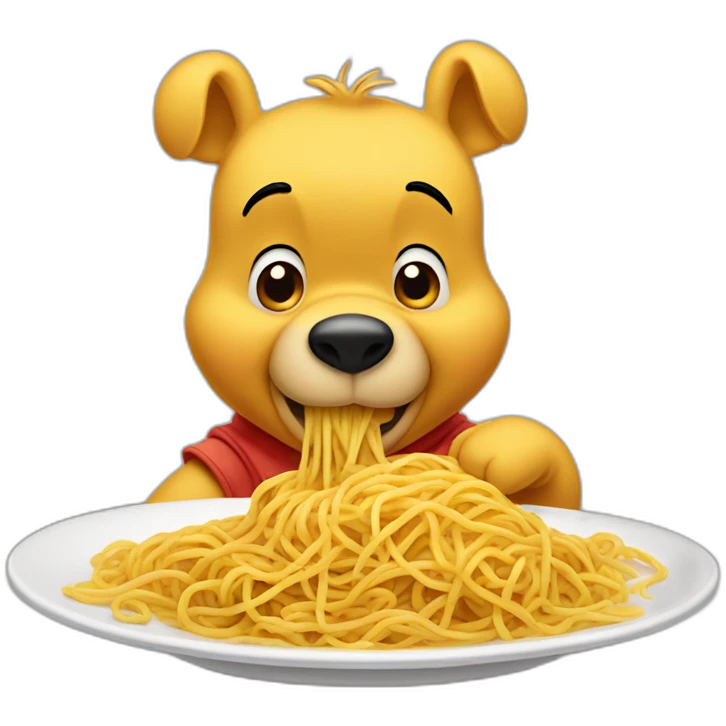 winnie the pooh eating spaghetti emoji