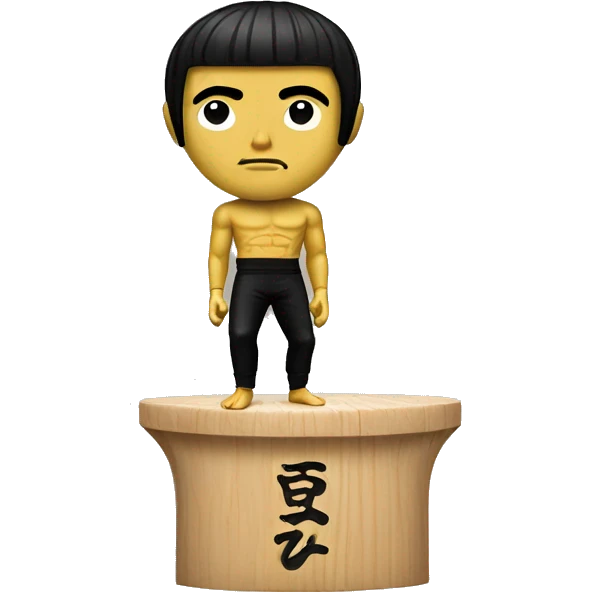 Bruce Lee on wooden dummy emoji
