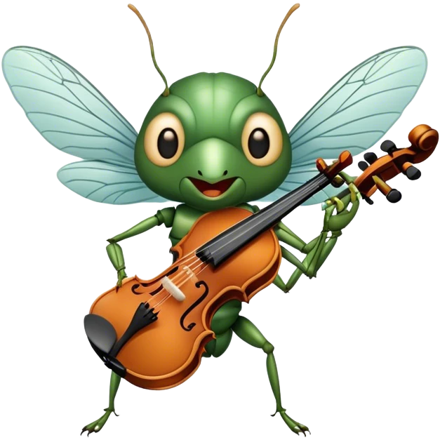 cicada playing violon  emoji