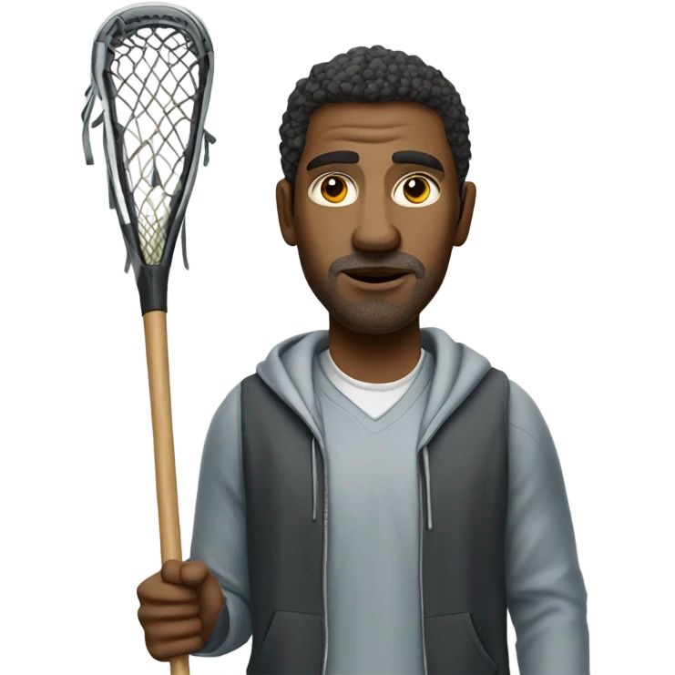 ugly man with lacrosse emoji