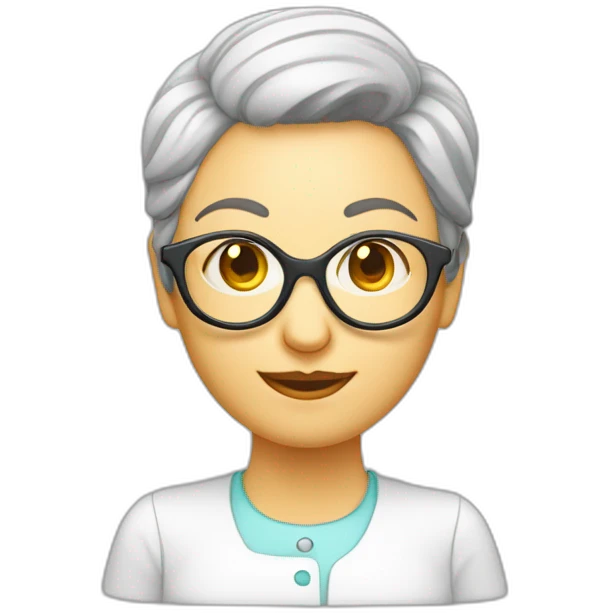 frau am monitor mit großer brille emoji