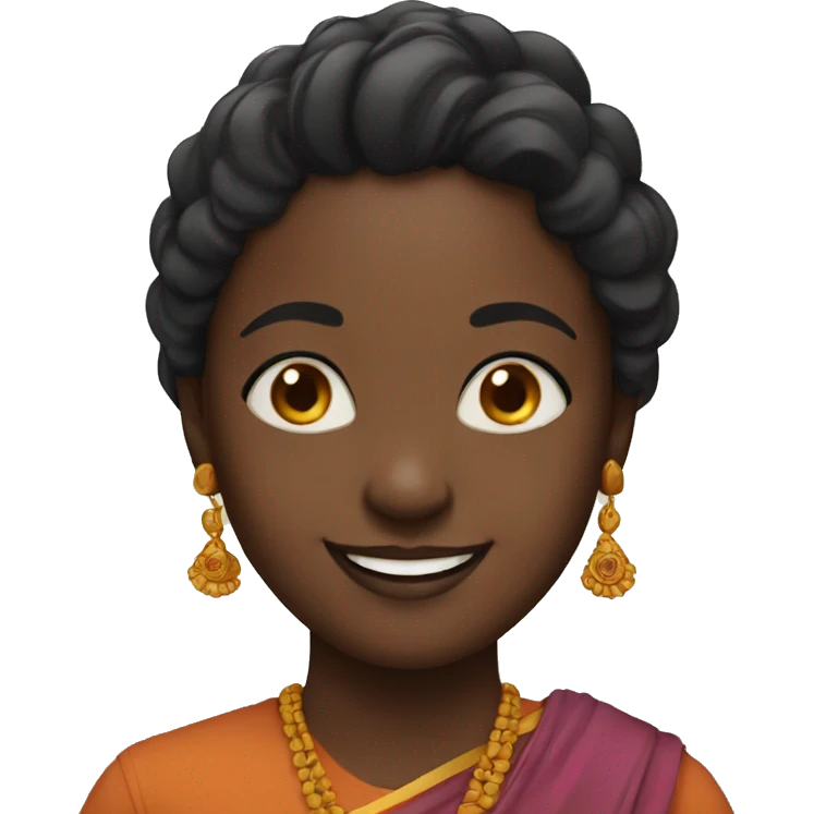 Black hindu girl smiling emoji