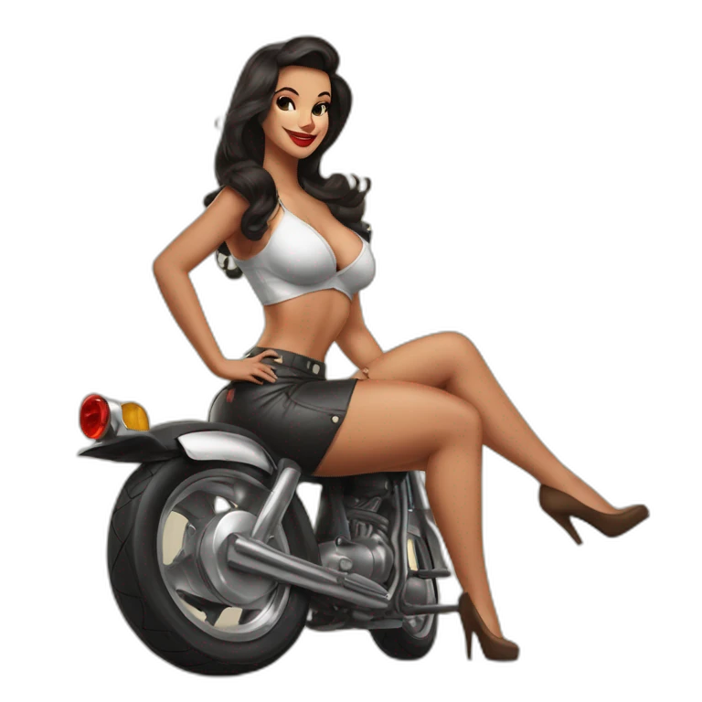 pinup brune moto emoji