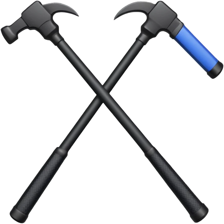 two police batons with handles forming an L emoji