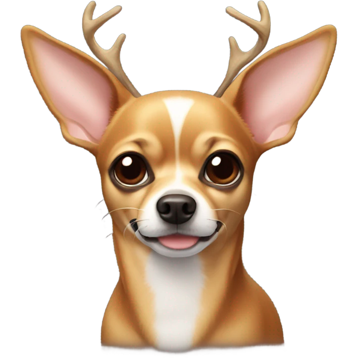 A chihuahua with deer antlers emoji