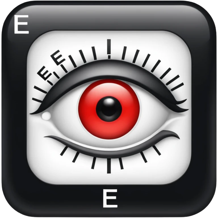 eye chart with a highlighted letter emoji