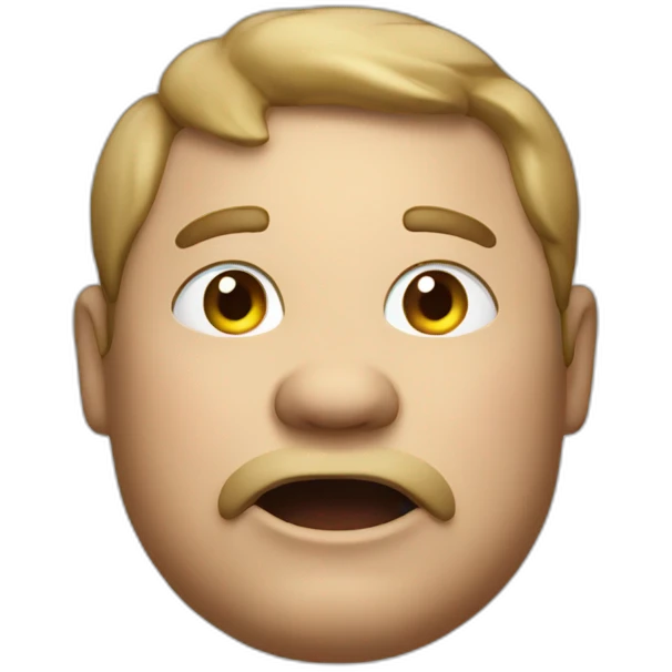 A fat guy saying eating a door emoji