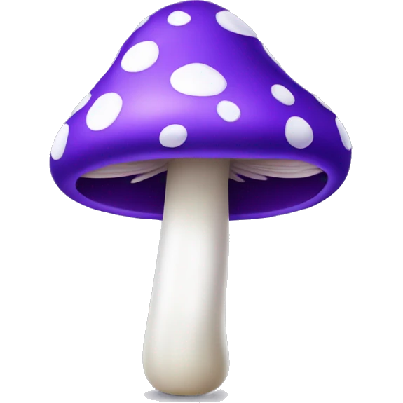Purple mushroom with white spots and thick stem emoji