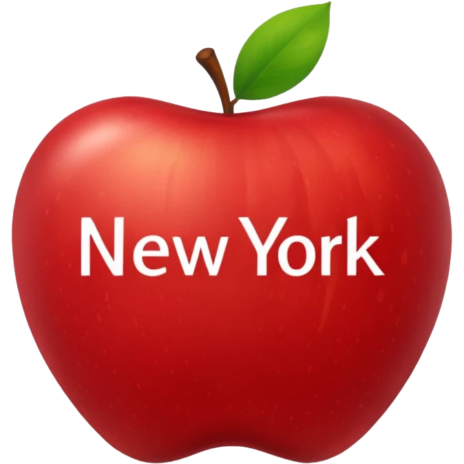 Manzana con el nombre de New York dentro emoji
