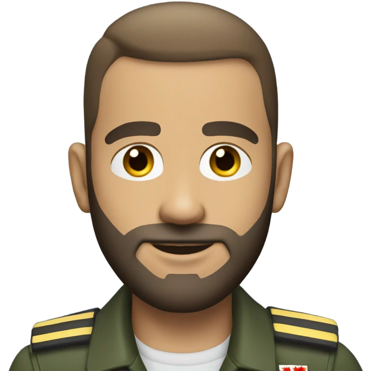 Canadian pilot with buzz cut and a beard emoji
