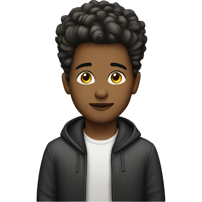 American boy with poof hairstyle  emoji
