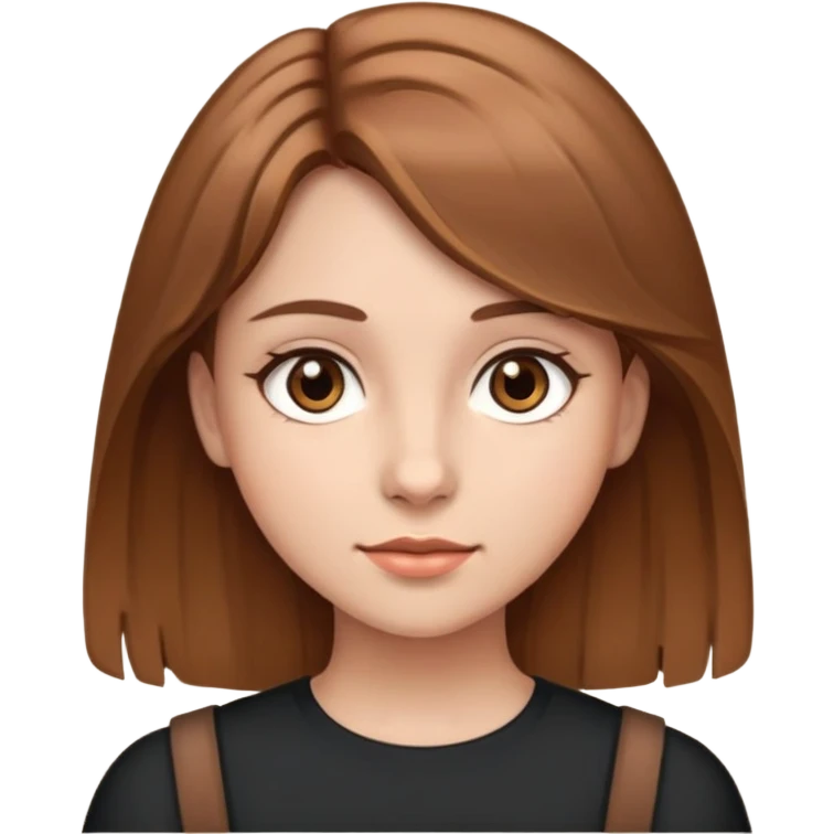 A girl with light brown hair, brown eyes  emoji