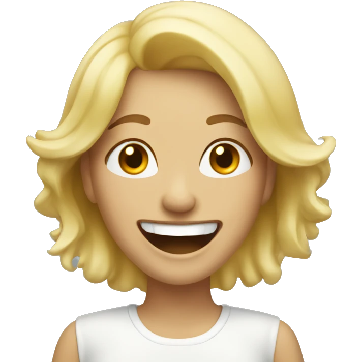 Blonde woman laughing  emoji