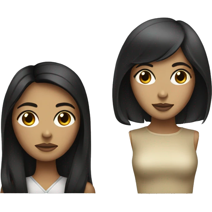Half Woman with dark hair, eyeliner and tan and half female robot emoji