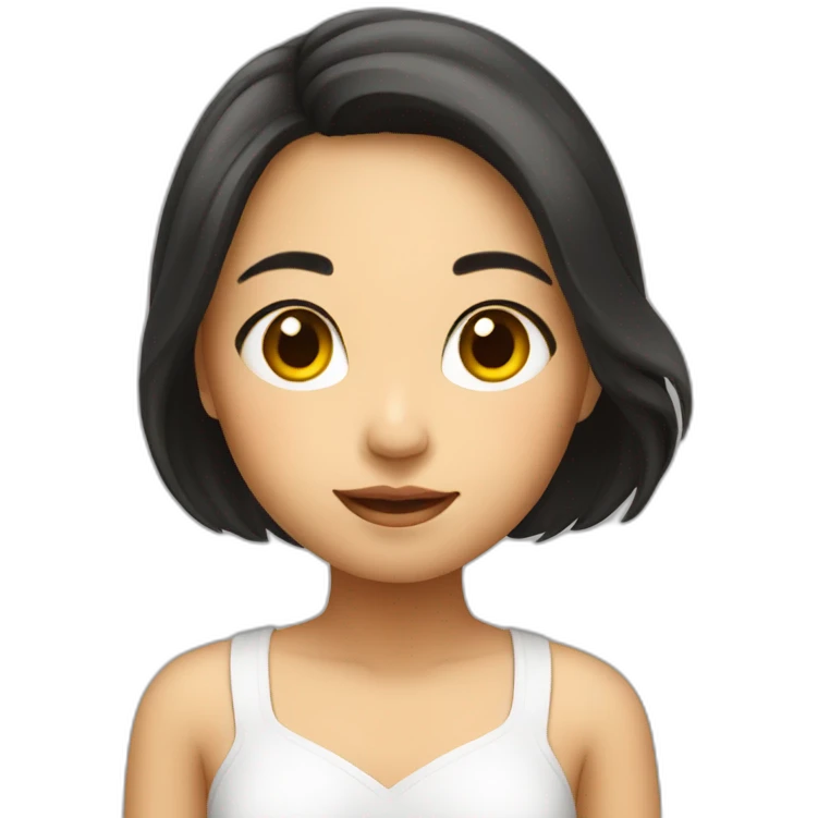 Asian girl relaxing in hotel emoji