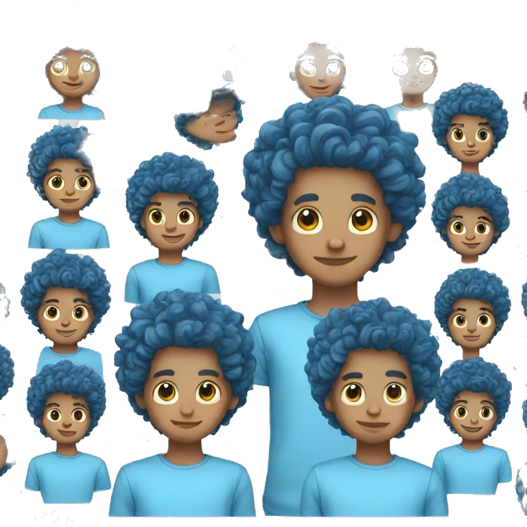 blue hair boy curly emoji