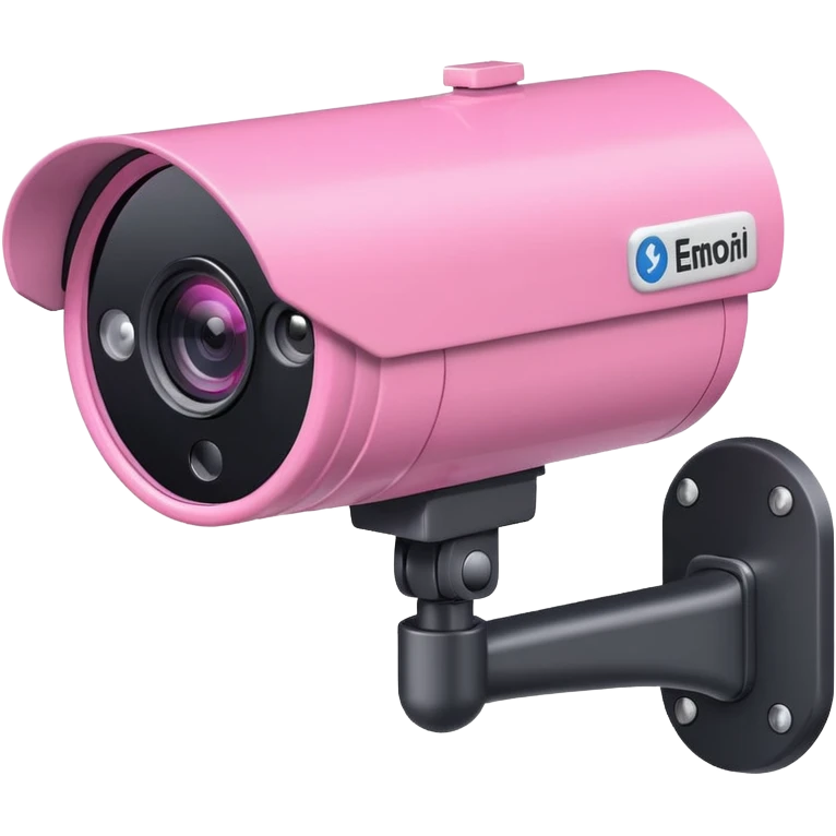 Security Camera pink with stickers 812 emoji