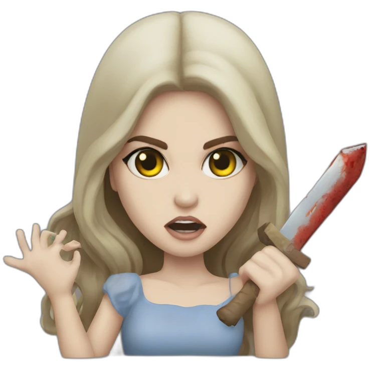 Lana del rey fighting with a zombie emoji