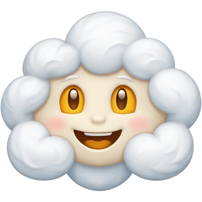 cute big White Cloud, emotion emoji