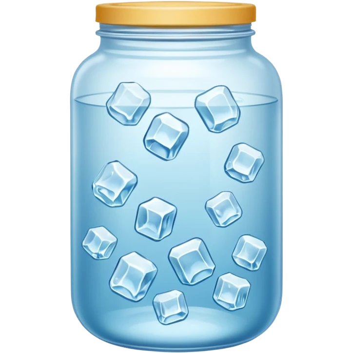 SLIM ICE JAR WITH LOTS OF ICE WITHOUT CAP ON emoji