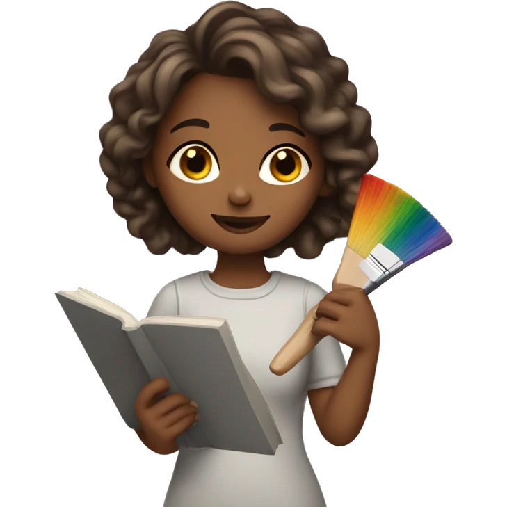 A girl is an artist with a palette in her hand emoji