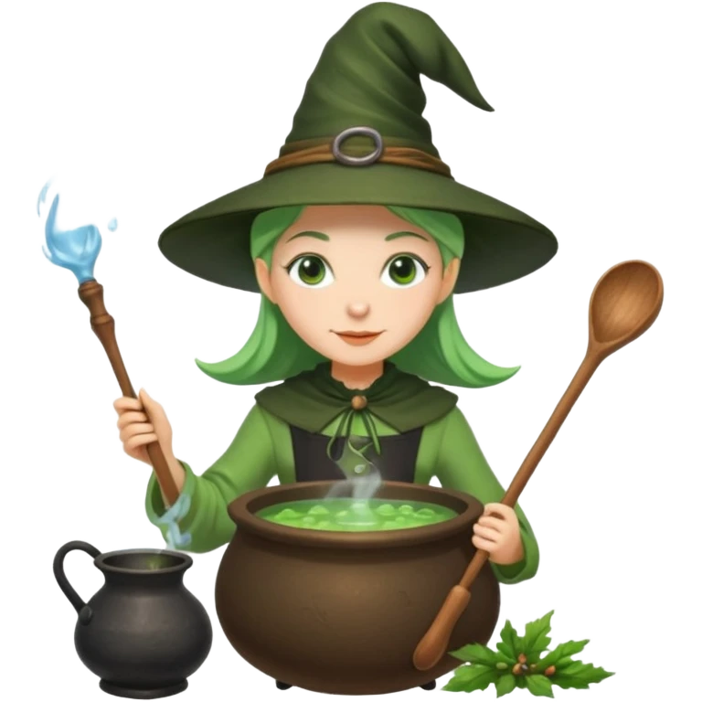 green witch cooking potion emoji