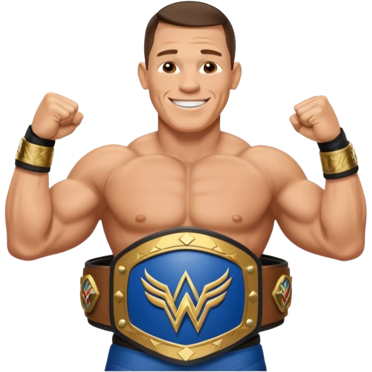 John Cena with wwe championship  emoji