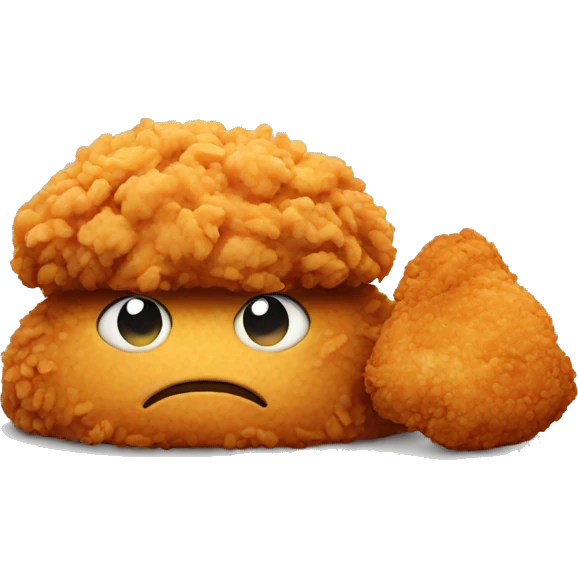 Sad face with fried chicken emoji
