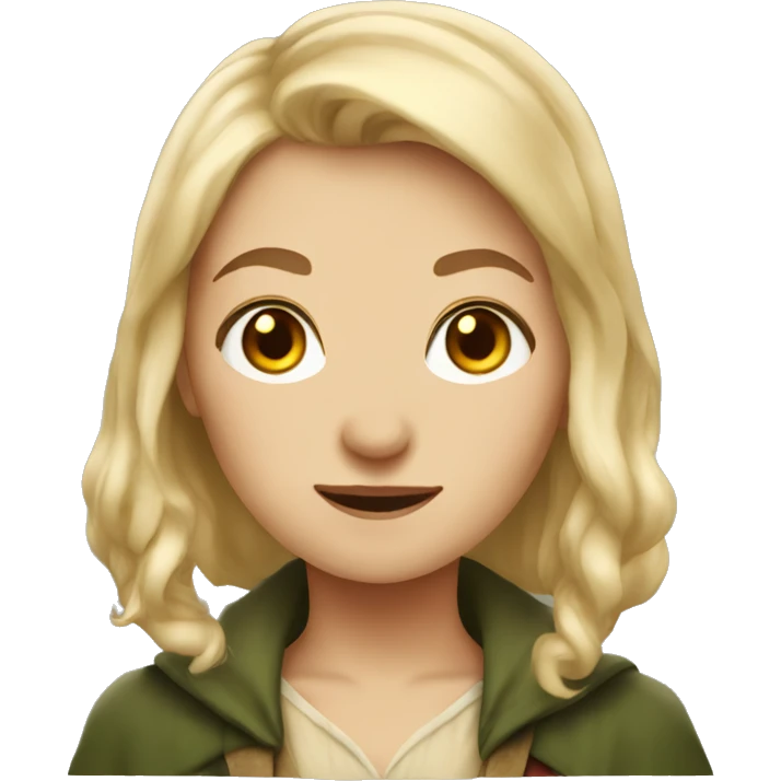 female hobbit with short blonde hair emoji