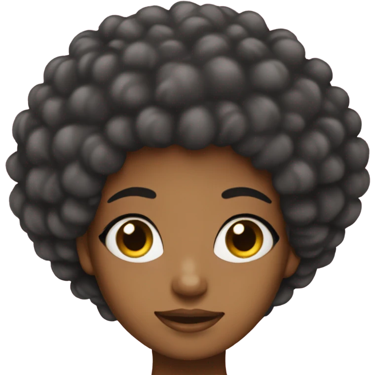 Girl with long eyelashes and a Afro emoji