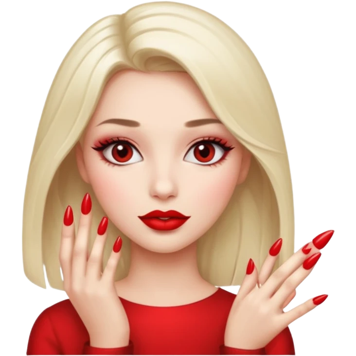 face girl with nails and cute make up  emoji
