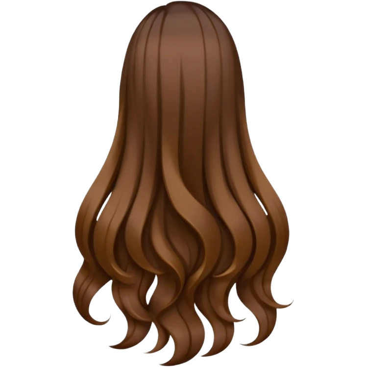 back view of long brown hair emoji