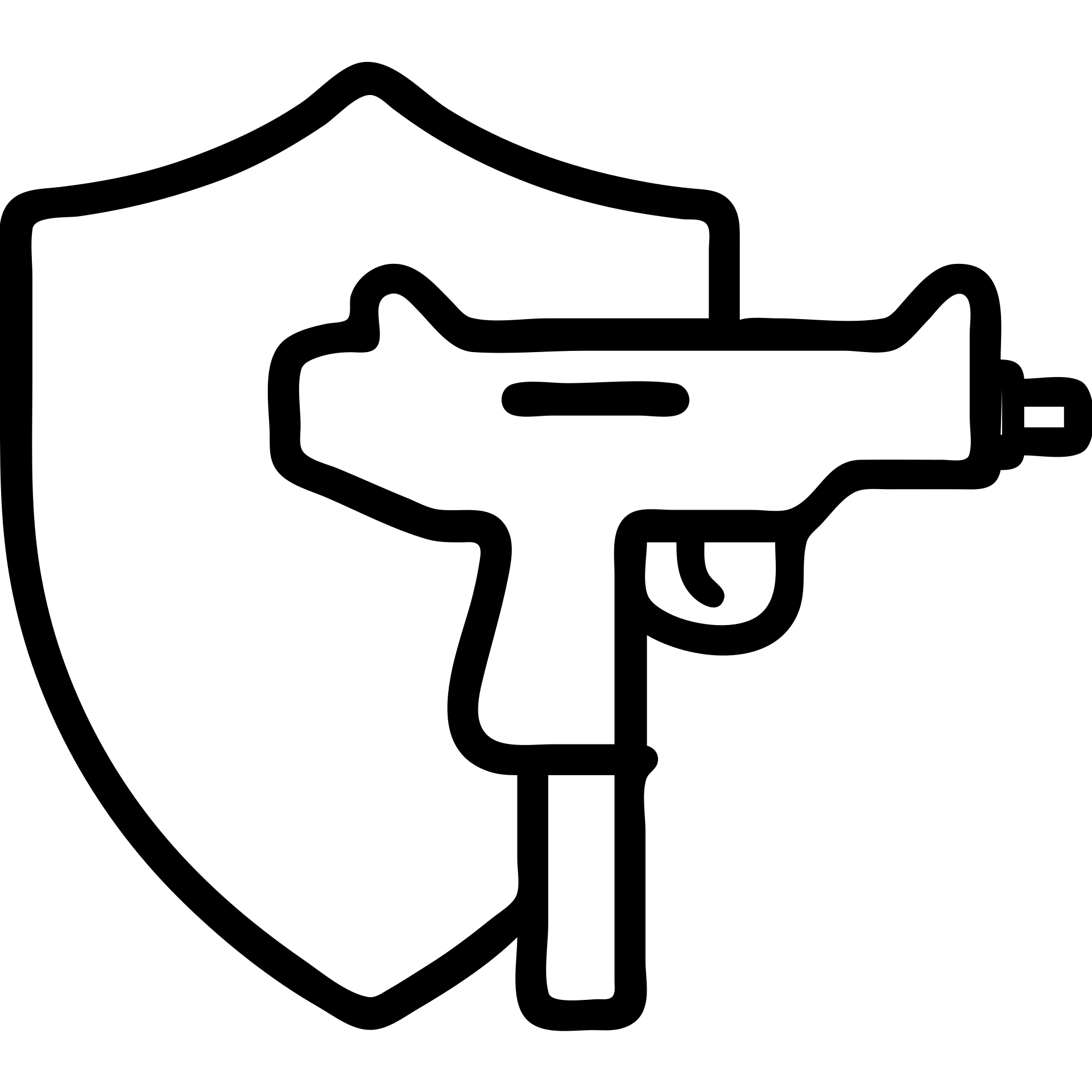 outlined shield and uzi icon emoji