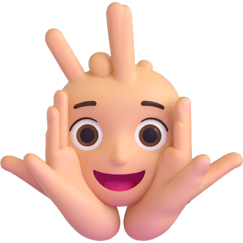friendly face with open gesture emoji