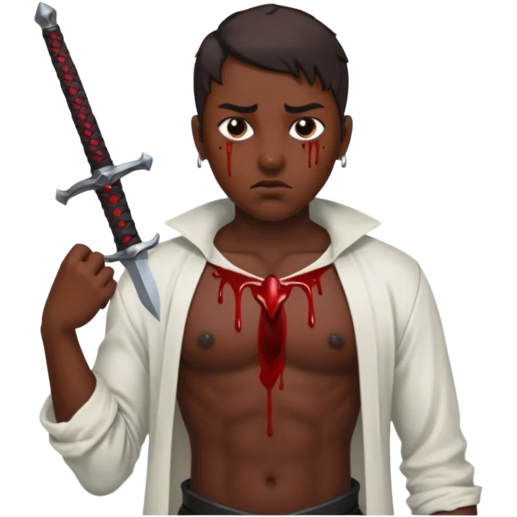 İnsan kalbinin içinden geçen Kılıç emoji