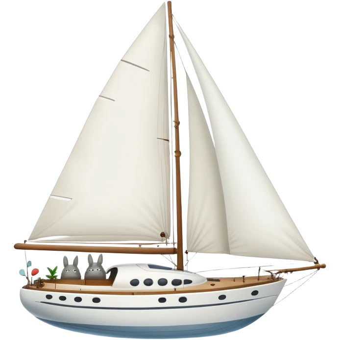 White sailing yacht totoro emoji