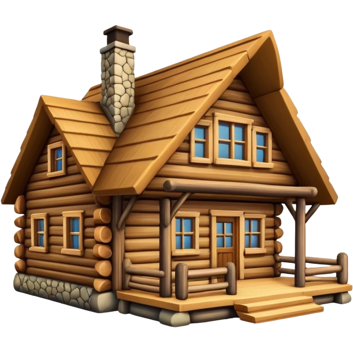 simple log house front view emoji