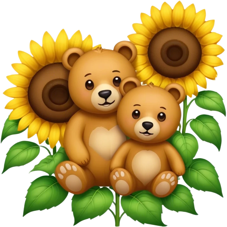 bears and sunflowers  emoji