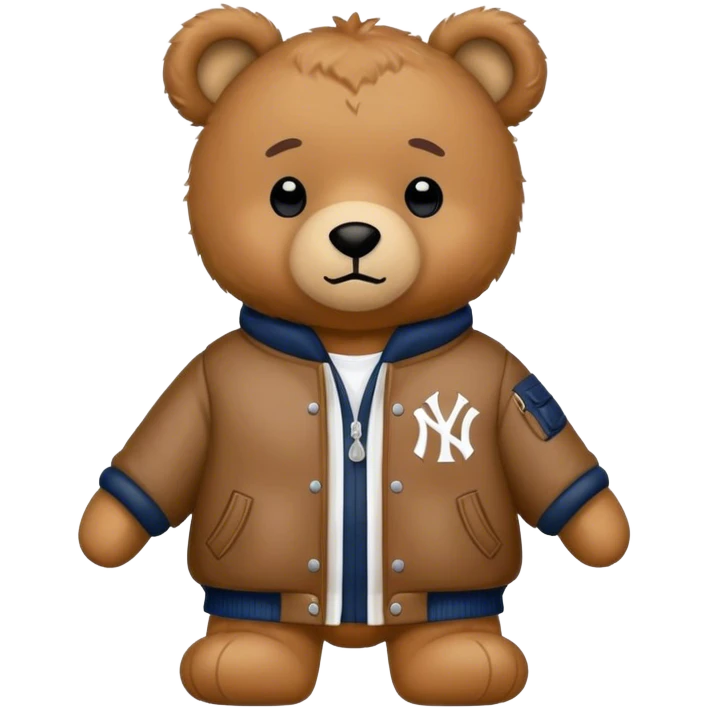 Teddy bear with Yankee jacket on emoji