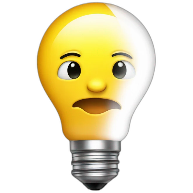 lightbulb and thiking face emoji