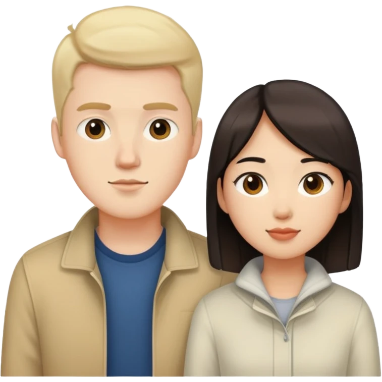 Tall white boyfriend with short Asian girlfriend emoji