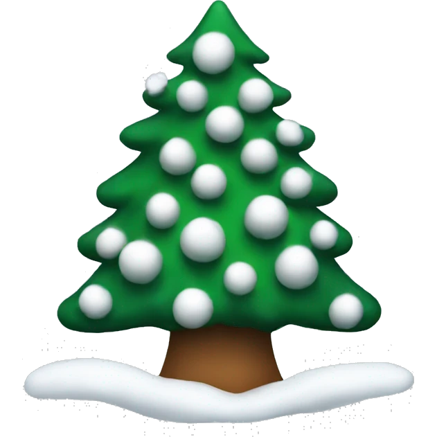 christmas tree with snow emoji