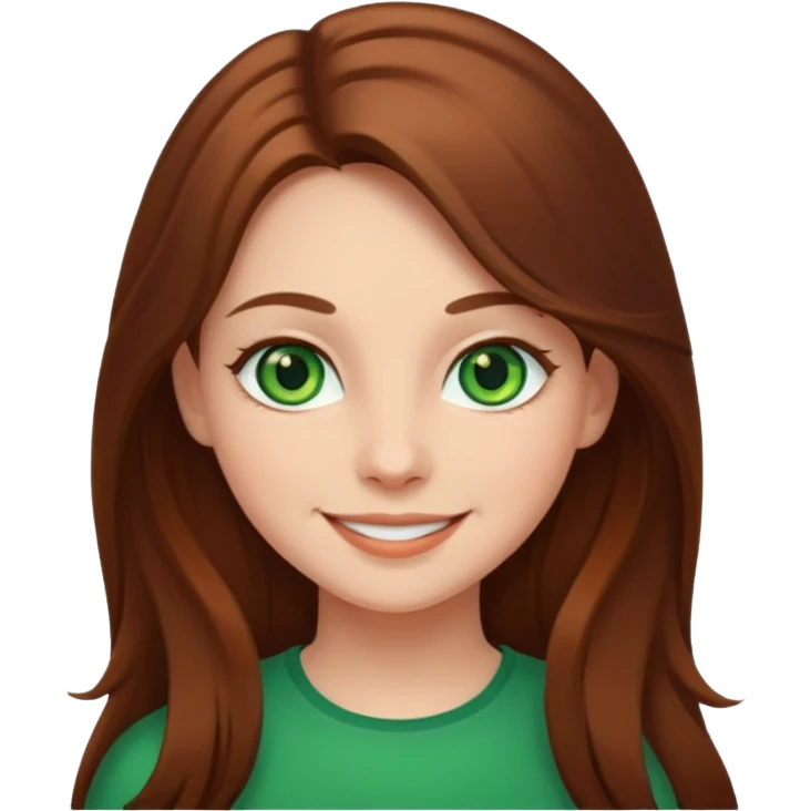 chica sonriente con ojos verdes emoji