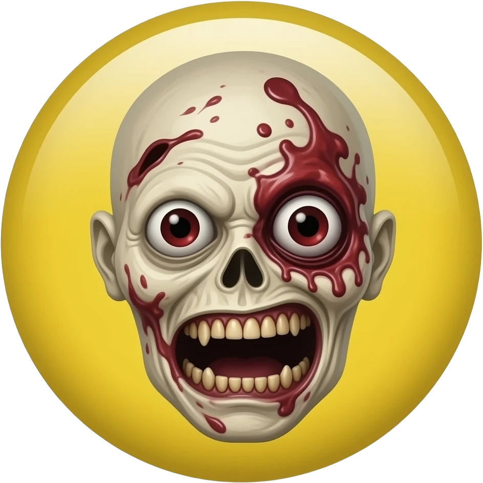 disfigured horror distorted swirl yellow emoji circle emoji