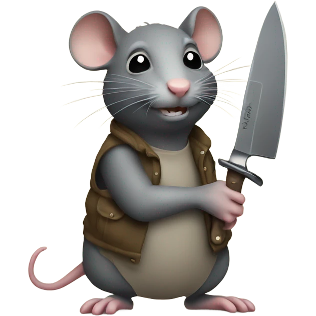 Rat with a knife emoji