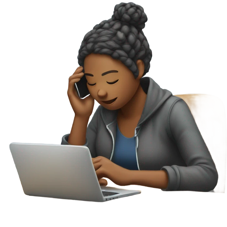 Person busy in her phone  emoji