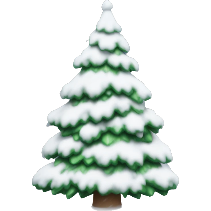 Christmas tree covered in snow emoji