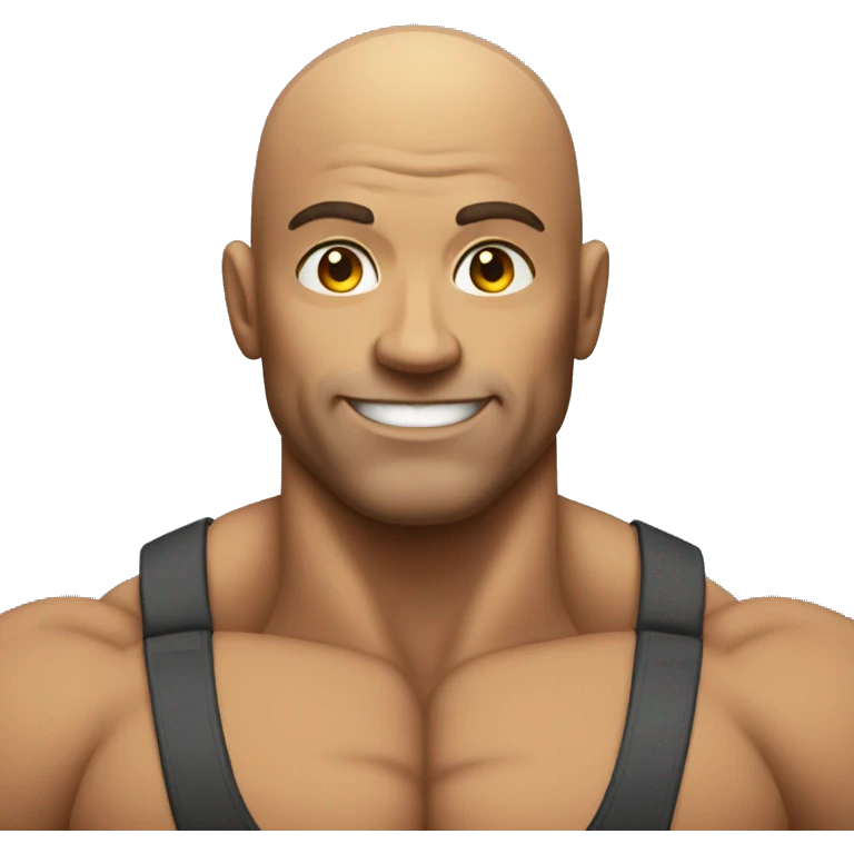 A bodybuilder bald emoji