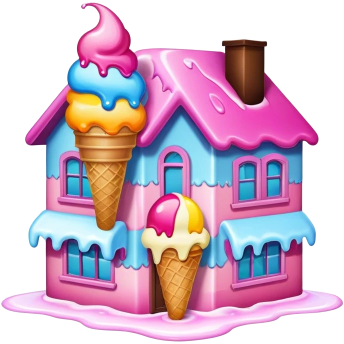 Ice cream on house emoji