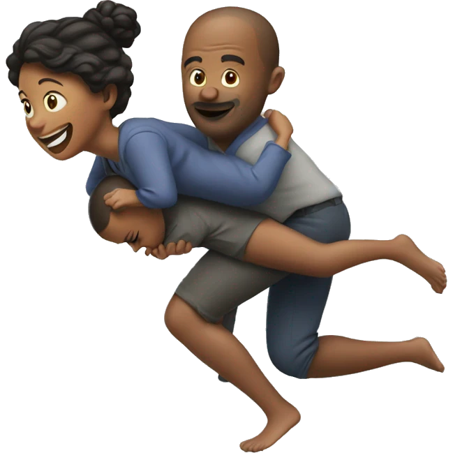 a woman giving a man a piggy back ride emoji